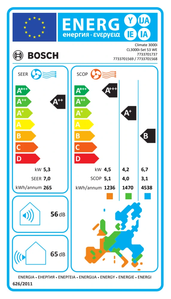 BOSCH klimatizácia single split CL3000i-Set 53 E nástenná - 5,3/5,6kW
